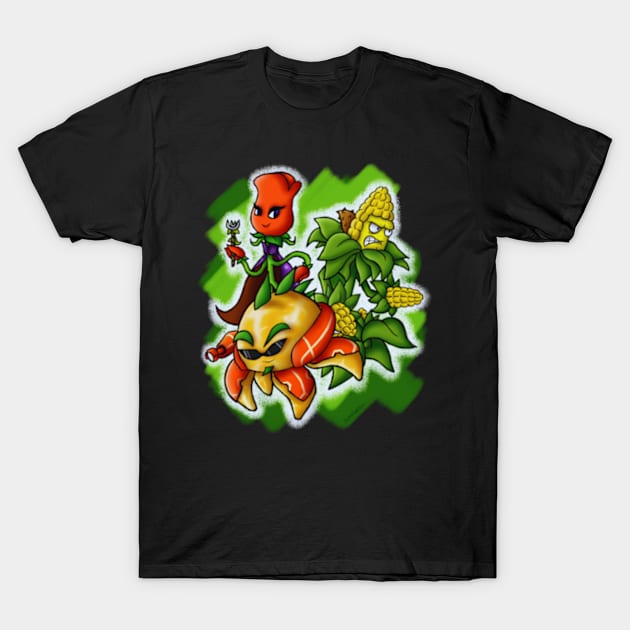 Plants vs. Zombies bang 10 T-Shirt by Vidi MusiCartoon